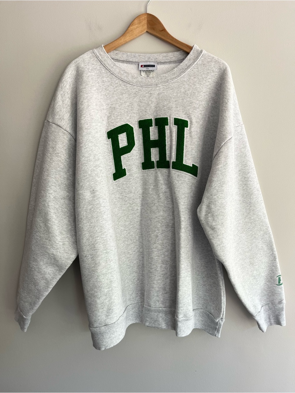 Boathouse Philadelphia Gray Crewneck Sweatshirt with Green PHL Appliqué XXL